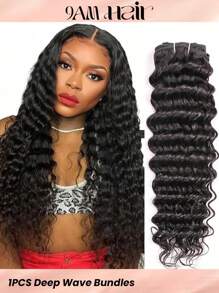 Deep Wave Bundles Human Hair Curly Hair Weave Bundles 1pc Brazilian Human Hair Extensions For Women Natural Black