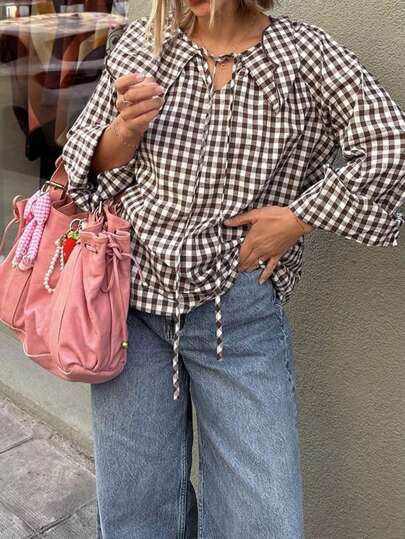 INAWLY Women's Casual Minimalist Blouse, For Daily Wear Fall Cloth For Women