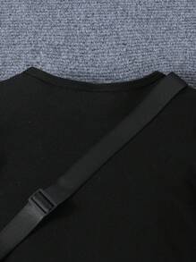 SHEIN 2件套男童休闲圆领短袖上衣和长裤套装