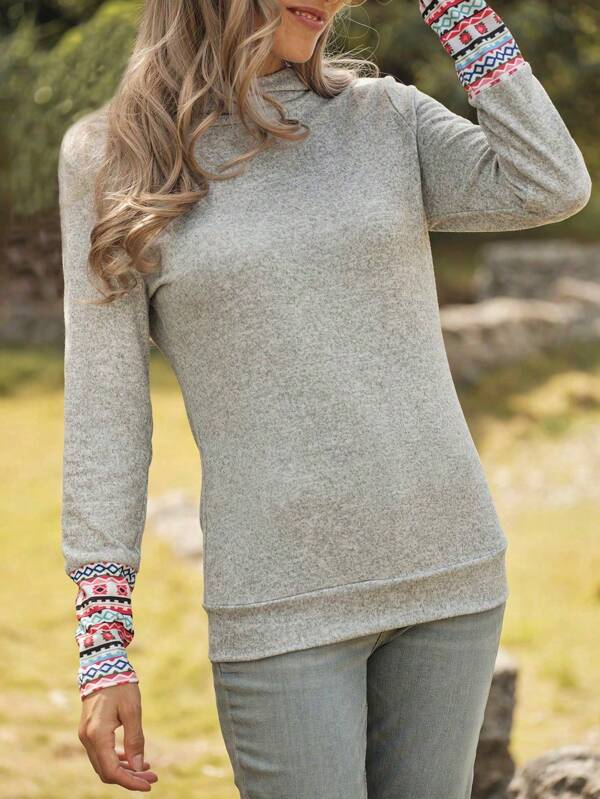 LanaWest Women's Plain Color Long Sleeve Sweatshirt, Casual & Stylish For Everyday Wear Pullover Fall