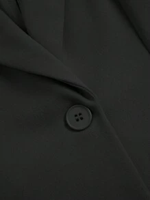 EMERY ROSE 大码修身西装外套，纯色简约时尚，适合日常休闲穿着 - 黑色 - 查看 5