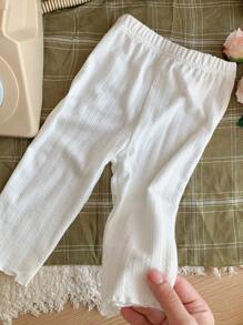 DAZY Girls Plain Elastic Waist Simple Leggings, Casual Daily Wear