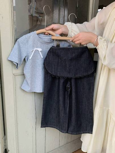 DAZY 年轻女孩纯色简约牛仔裤，休闲日常穿着