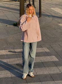 Muchica Women's Solid Color Simple Fashion Casual Scarf Included Outerwear, Suitable For Daily Wear - Pink - View 5