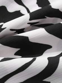 DAZY Pantalones rectos casuales para mujer con estampado completo de cebra