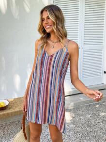 SHEIN VCAY Sweetheart Allover Geo Print Cami Dress
