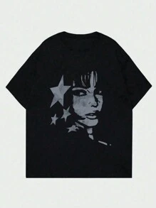 INAWLY 女士T恤 - 黑色 - 查看 1