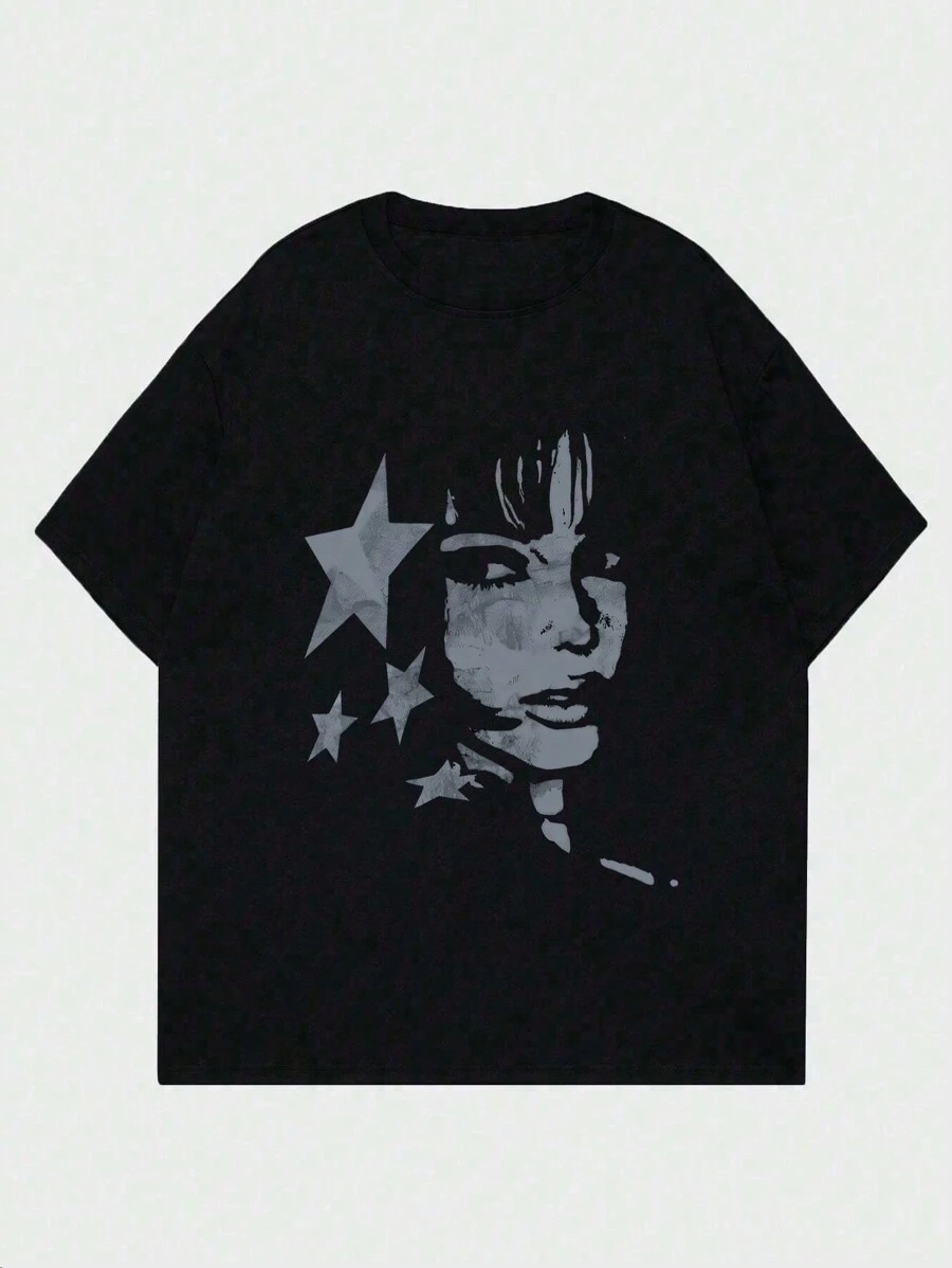 INAWLY 女士T恤 - 黑色 - 查看 1