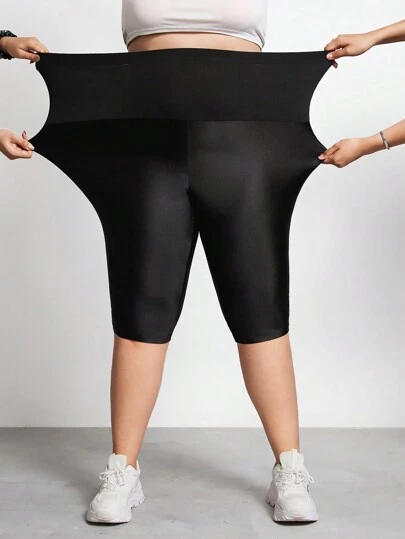SHEIN CURVE+ Plus Size Shaping High-Waisted Shapewear Carpi Legging Full Body Shaper Butt Lifter-Tummy Waist Thigh Control