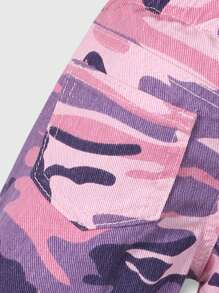 SHEIN Baby Mädchen Baumwolle Lässig Vielseitiger Allround-Look Rosa Blumen Muster Streetwear Stil Elastischer Bund Washed Jeans, 2024 Neuer Basicbedarfsartikel - Verschiedenfarbig - Übersicht 5