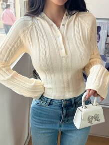 Pull-shirt slim à manches raglan et capuche, couleur unie, pour femmes