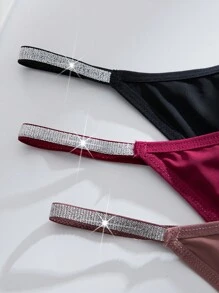 MidnightGlam Bộ 7 chiếc thắt lưng bạc sang trọng & quần lót dây gợi cảm cho nữ, nhiều màu - Nhiều màu - Xem 7