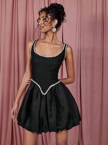 COSMINA Women Casual Simple Fashion Mini Dress For Everyday Wear - Black - View 4