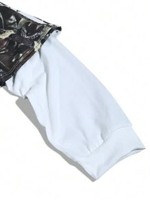 Manfinity EZcore Men's Autumn/Winter Branch Print Pullover Hooded Sweatshirt - Multicolor - View 3