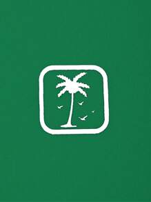 Manfinity Hypemode Tricou casual bărbați cu imprimeu Coconut Tree, vară, tricou grafic