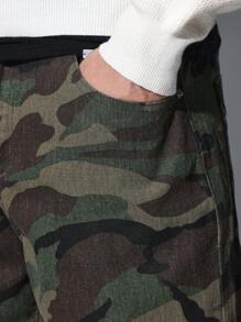 SUMWON 宽松迷彩阔腿裤军风休闲裤舒适街头作战实用裤四季时尚潮流裤装 - 軍綠色 - 查看 5