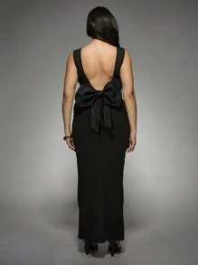 MISSGUIDED PLUS Sleeveless High Neck Bodycon Maxi Dress Plus Size Evening Party Formal Special Occasion Long Floor Length Wedding Guest Dress - Black - View 2