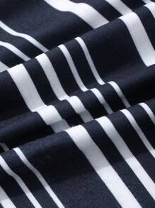 DAZY Women's Polo Collar Short Sleeve Casual Striped T-Shirt - Multicolor - View 7