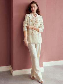 MOTF PREMIUM LINEN STRUCTURED DOUBLE BREASTED BLAZER