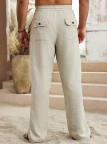 Manfinity RSRT Men's Solid Color Casual Pants, Minimalist Fashion Daily Wear