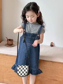 DAZY Girls Denim Jumper Dress, Young Girl Fall Clothing