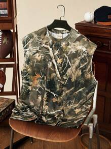 Forever 21 Men's Camo Print Graphic Casual Summer Sleeveless Tank Top - Multicolor - View 1