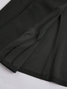 EMERY ROSE 大码修身西装外套，纯色简约时尚，适合日常休闲穿着 - 黑色 - 查看 7