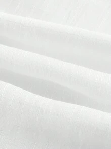 Flirla Women's Cute Cake Style Ruched Cinched Waist Neck V-Neck Flowy Cover Up Dress, For Summer Beach Vacation - White - View 4