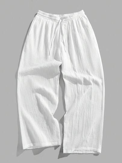 Forever 21 Mäns lätta andningsbara vävda Casual Beach Byxor Linne Strandkläder, för sommarsemestern