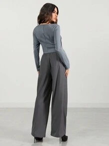 Allurite Chemise décontractée à manches longues et col en cœur pour femmes, pour un port quotidien