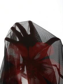 SHEIN EZwear Plus Size Women's Floral Print See-Through Blouse, Vacation Style, Spring - Multicolor - View 5