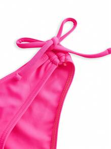 Swim Mod Ensemble bikini femme rose mignon et ludique avec armature et Top à encolure ras-du-cou, manches courtes. Idéal pour les vacances et la plage, pour l'été