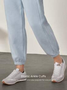 GLOWMODE 日常羊毛舒适宽松可调节抽绳腰部基本款慢跑裤带侧袋日常休闲