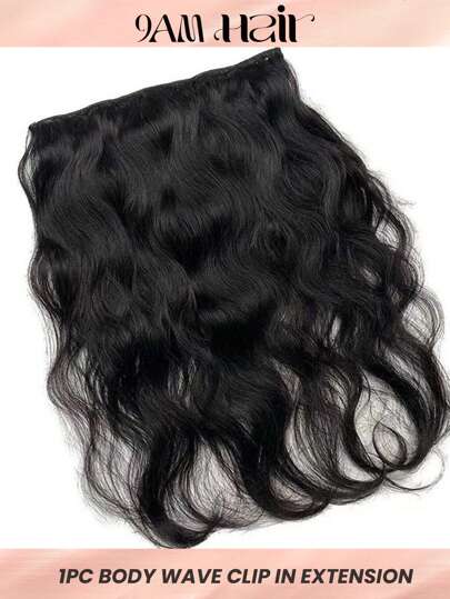 1 pieza Extensiones de cabello ondulado con clip Hechas a mano de cabello humano real Suave y natural para mujeres Extensiones de cabello con clips