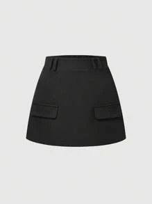 Sweetra Shorts tipo culotte casual y holgados de unicolor y versátiles para mujeres