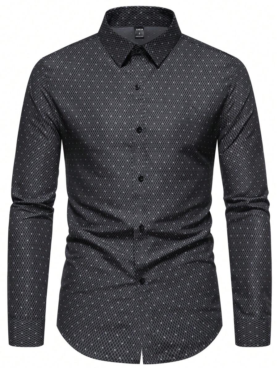 Manfinity Mode Camisa de manga larga, uso diario casual minimalista