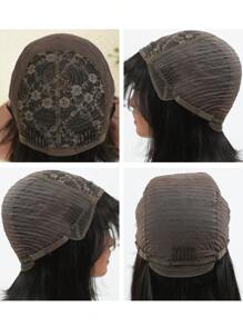 Straight Bob Pixie Cut With Bangs Remy Bob With Air Bangs Wig 150 Density 10-16 Inch Natural Black Color Virgin Remy Human Hair Full Machine Made Wig