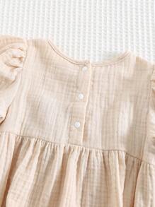 Cozy Pixies Baby Mädchen Herzchen Muster Farbblock Rundhals Langarm Lässig Bodysuit