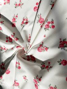 Vibekara Plus Size Women Summer Square Neck & Sweetheart Neck Short Sleeve Adorable Ditsy Floral Vacation Elegant Short Bodycon Dress - Multicolor - View 6