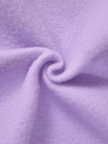 SHEIN 秋冬季女婴柔软针织宽松圆领厚毛衣 - 紫色 - 查看 5