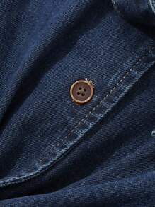 DAZY Damen Lässig Set aus Knopfverschluss Langarm Top und Denim Rock, 2-teilig