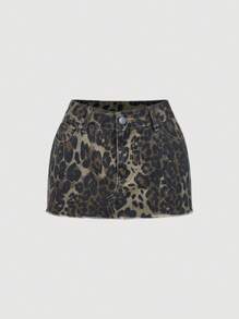 SHEIN MOD Women's Bow Decorated Pocket Casual Denim A-Line Skirt - Blue - View 2