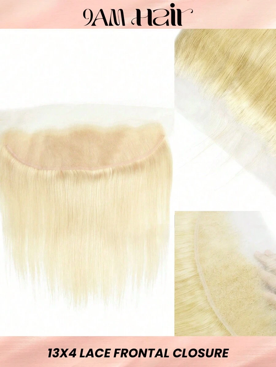 1pc 613 Blonde 13 X 4 Lace Frontal 150 Density Virgin Remy Human Hair Ear To Ear Lace Frontal Human Hair Frontal Closure For Women Blonde Color - S613 - View 1