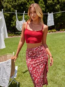 KARISMINA 度假女士印花背心上衣和裙子2件套裝 - 彩色 - 查看 5