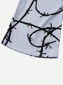 Manfinity EMRG Men's Branch Print Drawstring Waist Wide Leg Casual Sweatpants