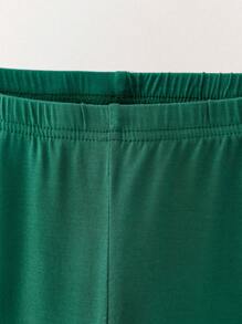 SHEIN Licras informales con cintura elástica y estampa de letras para niña preadolescente