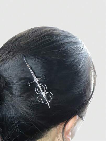 Goth 1 pezzo Fermaglio per capelli decorativo a forma di ragno in stile gotico, accessorio versatile per uso quotidiano