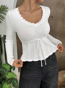 Calvaya Jersey de punto de unicolor casual y elegante para uso diario de las mujeres