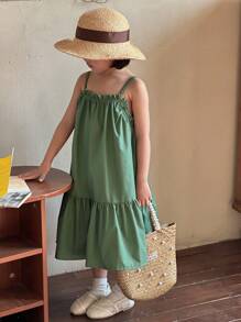 DAZY 年轻女孩秋季连衣裙度假复活节 - 綠色 - 查看 4