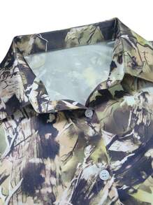 SHEIN Essnce Camisa informal de mujer con botones delanteros y manga larga con estampado por toda la prenda - Multicolor - Ver 5